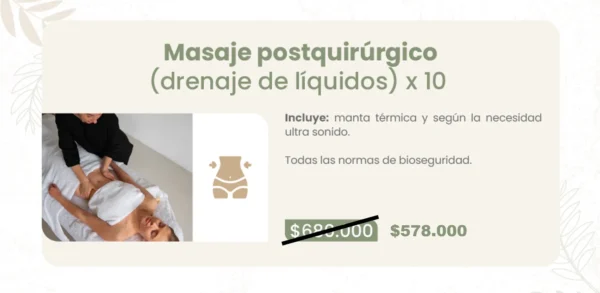 Masaje post quirúrgico (drenaje de líquidos por 10 incluye manta térmica y según la necesidad) - Image 2